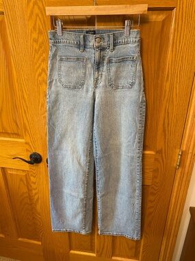 J. Crew High-Rise Straight Leg Jeans in Light Blue